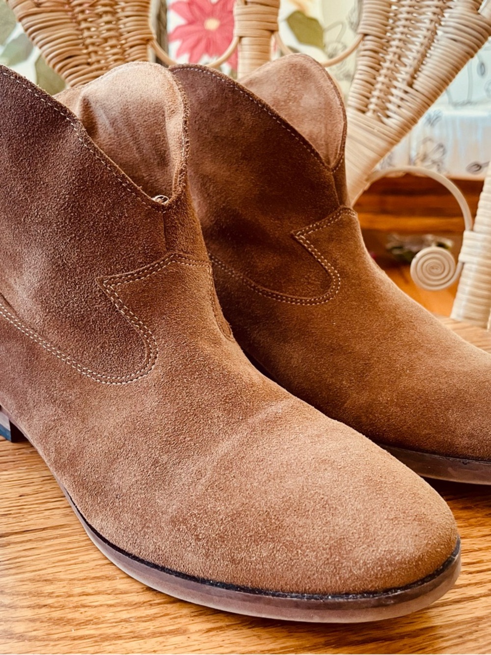 Women's Suede Ankle Booties in Brown - Classic Everyday Style